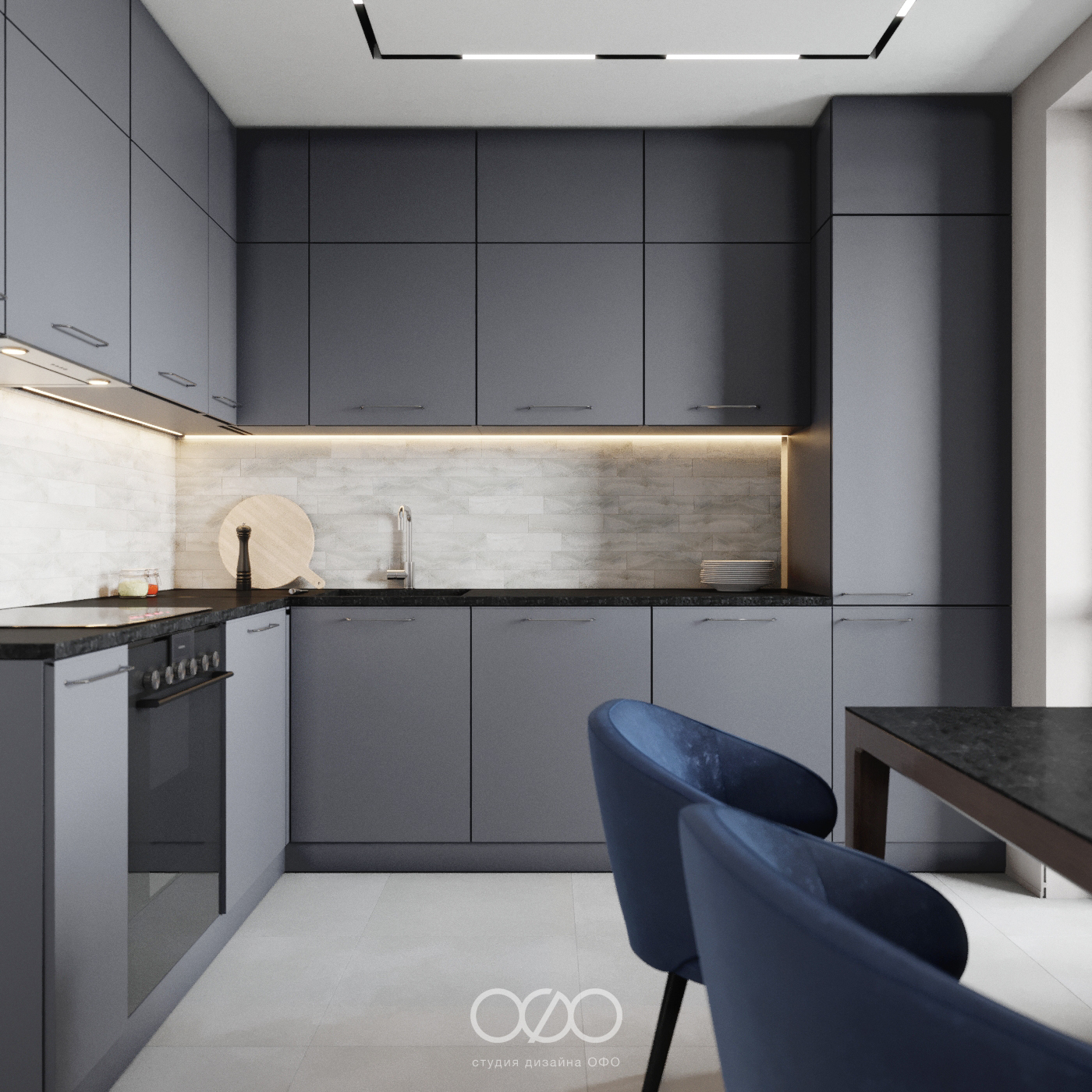 Дизайн современ&shy;ной кухни 9 кв м